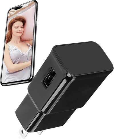 USB Charger Hidden Camera 1080P, Indoor Security Camera with Night Vision and Motion Detection for Home & Baby Monitor in Kuwait
