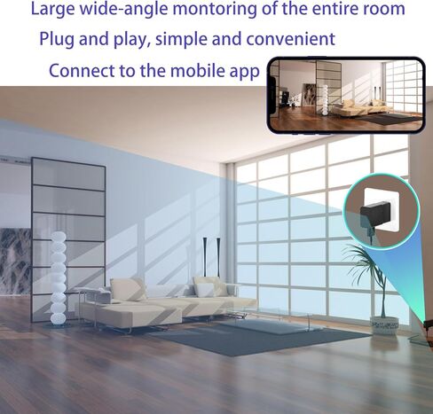 USB Charger Hidden Camera 1080P, Indoor Security Camera with Night Vision and Motion Detection for Home & Baby Monitor in Kuwait
