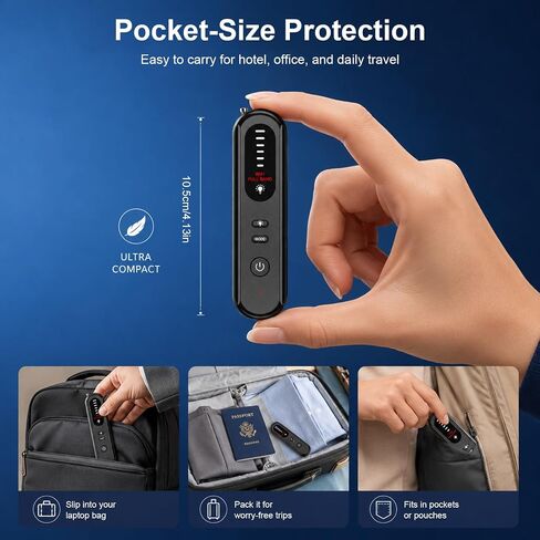 Hidden Camera Detector 6-in-1, Anti Spy Camera Finder with GPS Tracker Detection, RF Signal Scanner, Rechargeable Bug Detector for Hotel, Travel, Home, Office, Car Privacy Protection in Kuwait