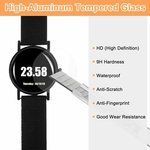 HARFINGTON 5pcs Watch Glass Screen Protector 39.5mm 9H High-Alumina Tempered Glass Waterproof HD Round Smart Watch Dial Crystal Face with Dust Removal Sticker in Kuwait