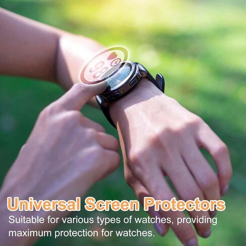 HARFINGTON 5pcs Watch Glass Screen Protector 39.5mm 9H High-Alumina Tempered Glass Waterproof HD Round Smart Watch Dial Crystal Face with Dust Removal Sticker in Kuwait