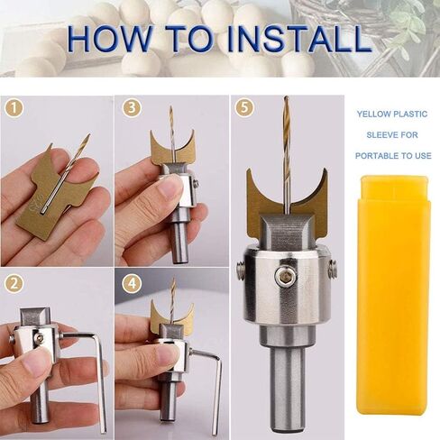 JONMON Wooden Bead Maker Drill Bit - 18Pcs 14-25mm Carbide Wood Ball Blade Milling Cutter Set Hardness Beading Router Drills Bits Woodworking Molding Tool Kit for DIY Jewelry Making in Kuwait