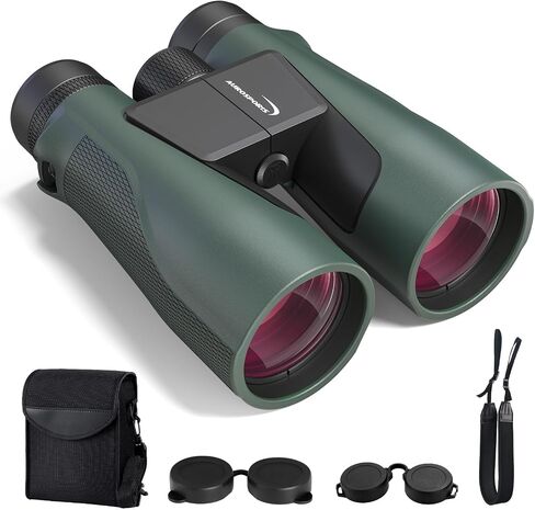 15x56 Binoculars for Adults High Powered - Aurosports Professional BAK4 FMC Optics for Bird Watching, Stargazing, Hunting, Travel & Cruise - 22mm Large Eyepiece for Wide View & Eye Comfort - Green in Kuwait