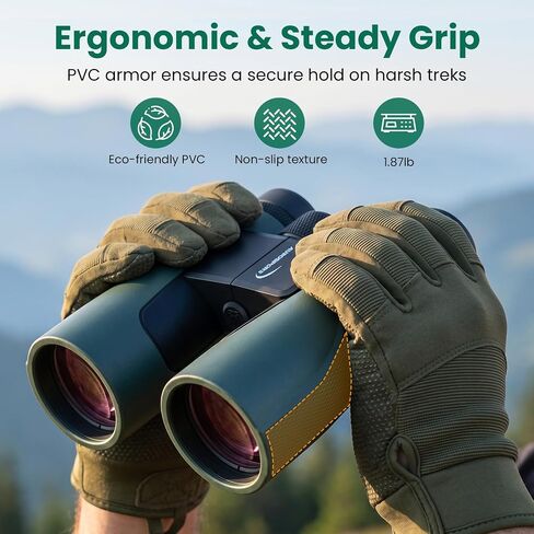 15x56 Binoculars for Adults High Powered - Aurosports Professional BAK4 FMC Optics for Bird Watching, Stargazing, Hunting, Travel & Cruise - 22mm Large Eyepiece for Wide View & Eye Comfort - Green in Kuwait