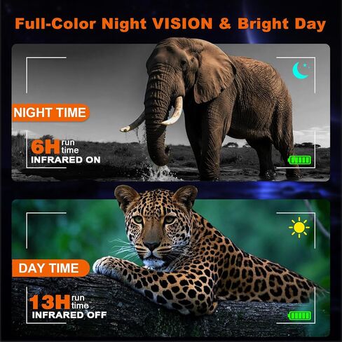 4K Night Vision Binoculars with Camera, 36MP Full Color Night Vision Goggles, 1314FT IR Night Vision, 3.2" Screen, Photo & 4K Video Recording for Bird Watching Camping Outdoor Exploration in Kuwait