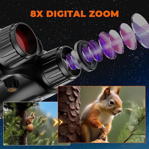 4K Night Vision Binoculars with Camera, 36MP Full Color Night Vision Goggles, 1314FT IR Night Vision, 3.2" Screen, Photo & 4K Video Recording for Bird Watching Camping Outdoor Exploration in Kuwait