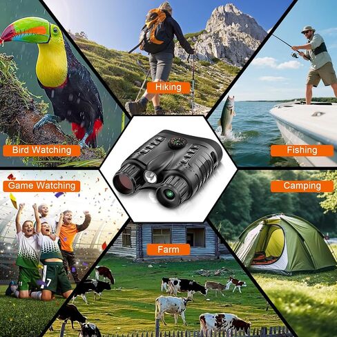 4K Night Vision Binoculars with Camera, 36MP Full Color Night Vision Goggles, 1314FT IR Night Vision, 3.2" Screen, Photo & 4K Video Recording for Bird Watching Camping Outdoor Exploration in Kuwait