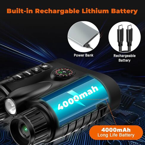 4K Night Vision Binoculars with Camera, 36MP Full Color Night Vision Goggles, 1314FT IR Night Vision, 3.2" Screen, Photo & 4K Video Recording for Bird Watching Camping Outdoor Exploration in Kuwait