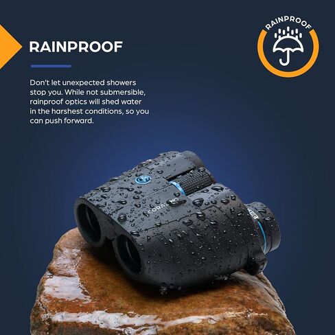 TSO Coral 10x25 Compact Binoculars with Eye Relief for Adults and Kids, Lightweight Rainproof Porro Prism Binoculars for Bird Watching, Hiking, Travel, Sightseeing, Sporting Events and Concerts in Kuwait