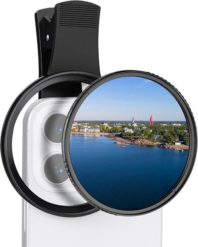 K&F CONCEPT 67mm Clip-on ND2-32 Phone Camera Lens Filter Kit | Multi-Coated Variable Neutral Density Light Reduction Filter Compatible with iPhone 16 15 14 13 12 11, FP101 in Kuwait