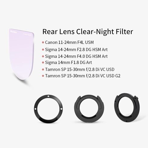 Haida Rear Lens ND Filter Multicoated Optical Glass Water and Oil Resistant Nano Coating (Rear Lens Clear-Night Filter-02) in Kuwait