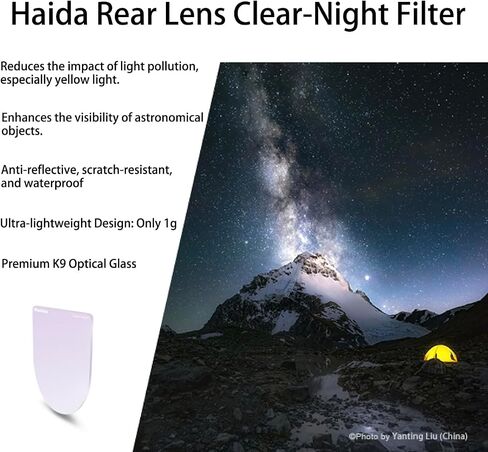 Haida Rear Lens ND Filter Multicoated Optical Glass Water and Oil Resistant Nano Coating (Rear Lens Clear-Night Filter-02) in Kuwait