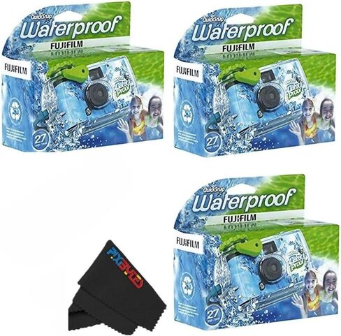 Fujifilm QuickSnap Waterproof 35mm Single Use Camera with Bonus Microfiber Cleaning Cloth... in Kuwait
