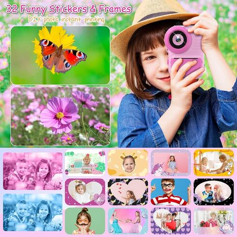 Kids Camera Instant Print, 3.5 Inch Screen Kids Digital Camera Instant, Christmas Birthday Gifts for Girls Age 3-12, Portable Toddler Camera Toy Gifts for 3 4 5 6 7 8 9 10 Year Old Girls Boys (Rose) in Kuwait