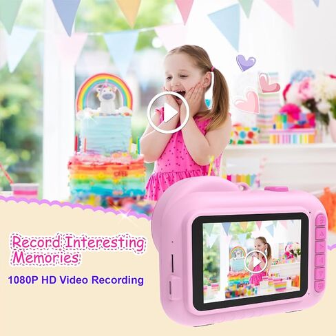 Kids Camera Instant Print, 3.5 Inch Screen Kids Digital Camera Instant, Christmas Birthday Gifts for Girls Age 3-12, Portable Toddler Camera Toy Gifts for 3 4 5 6 7 8 9 10 Year Old Girls Boys (Rose) in Kuwait