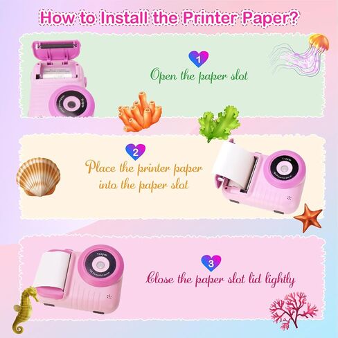 Kids Camera Instant Print, 3.5 Inch Screen Kids Digital Camera Instant, Christmas Birthday Gifts for Girls Age 3-12, Portable Toddler Camera Toy Gifts for 3 4 5 6 7 8 9 10 Year Old Girls Boys (Rose) in Kuwait