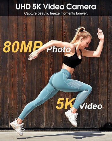True 5K Digital Camera - 80MP WiFi Cameras for Photography - UHD Autofocus Vlogging Camera for YouTube 18X Zoom - One-Touch Macro Video Camara for Beginner with 4.0" Touch Screen, 32GB Card, Battery in Kuwait