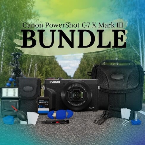 Canon PowerShot G7 X Mark III Digital Camera Kit (30th Anniversary Graphite Limited Edition) Bundle with 64GB Extreme, Cleaning Kit, & Many More Accessories (Renewed) in Kuwait