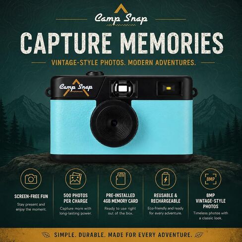 Camp Snap Screen-Free Digital Camera 8MP 4GB Memory Seaglass Blue in Kuwait