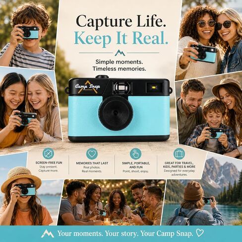 Camp Snap Screen-Free Digital Camera 8MP 4GB Memory Seaglass Blue in Kuwait