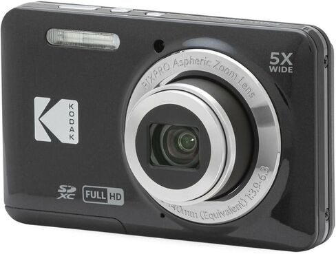 Kodak Pixpro FZ55 16MP Compact Camera, 5X Optical, 1080p (Black, 4 Items) | Bundle: 32GB SD, Case and Battery Travel Charger. FZ55, 16.35MP, 1080p Video in Kuwait