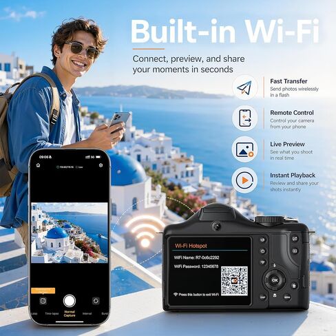8K Vlogging Camera with Dual-View Recording, WiFi & Dual Cameras, 2000mAh in Kuwait