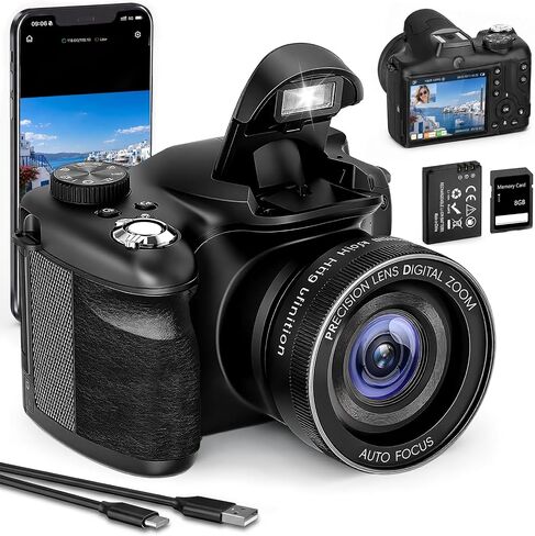 8K Vlogging Camera with Dual-View Recording, WiFi & Dual Cameras, 2000mAh in Saudi Arabia