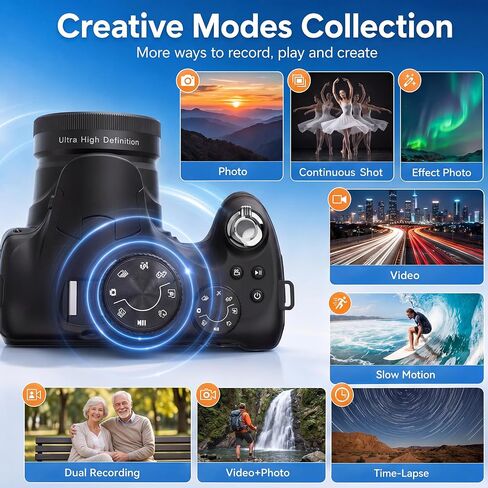 8K Vlogging Camera with Dual-View Recording, WiFi & Dual Cameras, 2000mAh in Saudi Arabia