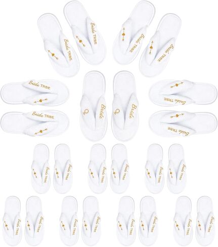 Ramede Wedding Flip Flops Bride Bridesmaid Slippers Coral Fleece Bride Tribe, Disposable Hotel Bridal Shower Gifts in Kuwait
