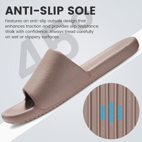 Shower Slippers for Women, Quick-Dry Bathroom Slippers with Non-Slip Sole for Indoor/Outdoor Use in Kuwait