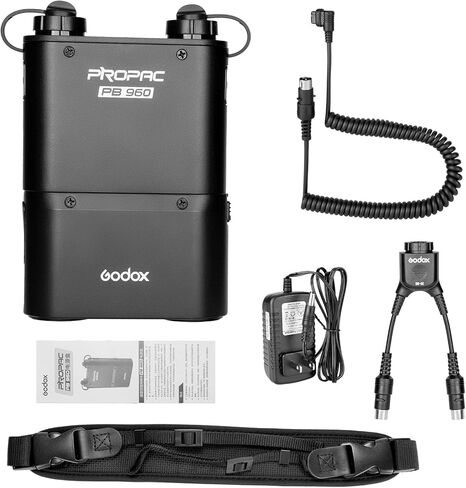 GODOX PB960 Portable Extended Flash Power Battery Pack Kit Dual Output for Canon 600EX, 580EX II, 550EX, 430EZ, for Godox V1Pro C/N/S/F/O/P TT685 TT685II AD360II AD360 AD180, for Yongnuo Flashes in Kuwait