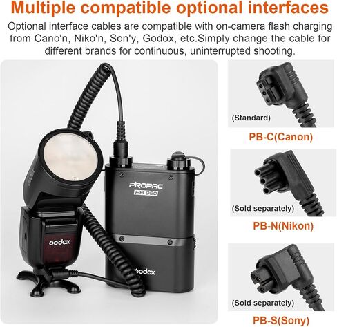 GODOX PB960 Portable Extended Flash Power Battery Pack Kit Dual Output for Canon 600EX, 580EX II, 550EX, 430EZ, for Godox V1Pro C/N/S/F/O/P TT685 TT685II AD360II AD360 AD180, for Yongnuo Flashes in Kuwait