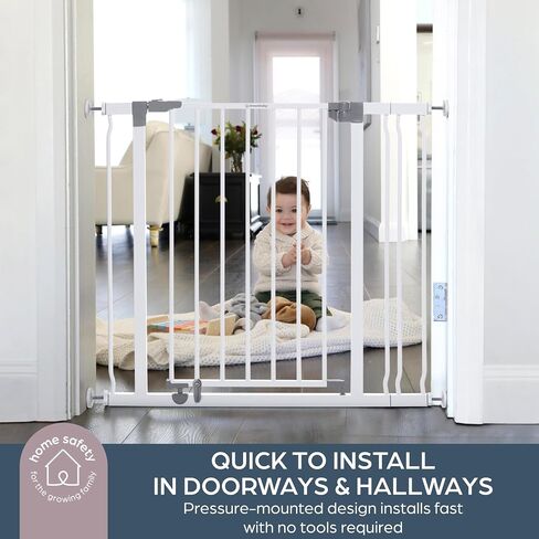 Dreambaby Liberty Walk Thru Baby Safety Gate Set - with 3.5inch Extension Panel - Fits 29.5-36.5inch Openings - Pressure Mounted Security Gates - White in Kuwait