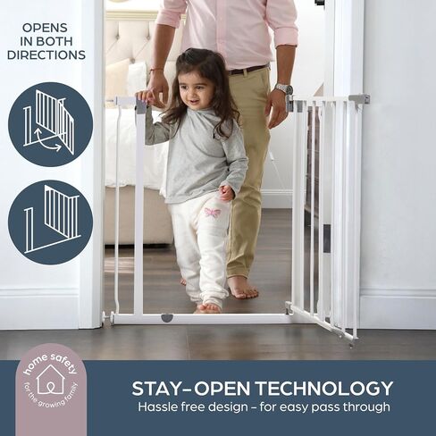 Dreambaby Liberty Walk Thru Baby Safety Gate Set - with 3.5inch Extension Panel - Fits 29.5-36.5inch Openings - Pressure Mounted Security Gates - White in Kuwait