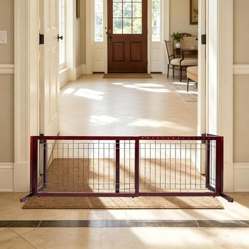 VINGLI Dog Gate for Stairs Free Standing Pet Gate for Driveway, Solid Wood Puppy Doggie Gates for Indoors Adjustable from 40" to 71" Wide in Kuwait