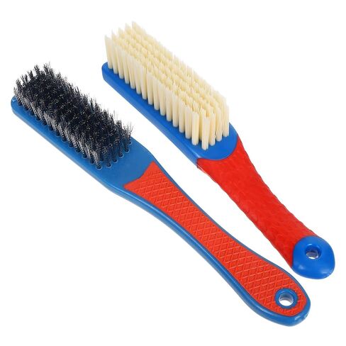 KICHOUSE 2pcs Multi-Purpose Wire Cleaning Brush Set with Hard Stainless Steel Bristles and Soft Plastic Handles, Comfortable Grip Reducing Fatigue, for Small Items and Glasses, for Travel in Kuwait