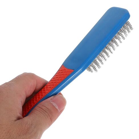 KICHOUSE 2pcs Multi-Purpose Wire Cleaning Brush Set with Hard Stainless Steel Bristles and Soft Plastic Handles, Comfortable Grip Reducing Fatigue, for Small Items and Glasses, for Travel in Kuwait