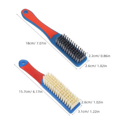 Totority 2pcs Stainless Steel Wire Brush Cleaning Set with Soft and Hard Bristles, Comfortable Grip, Portable Design for Glasses and Antiques, for Outdoor Displays and Travel in Kuwait
