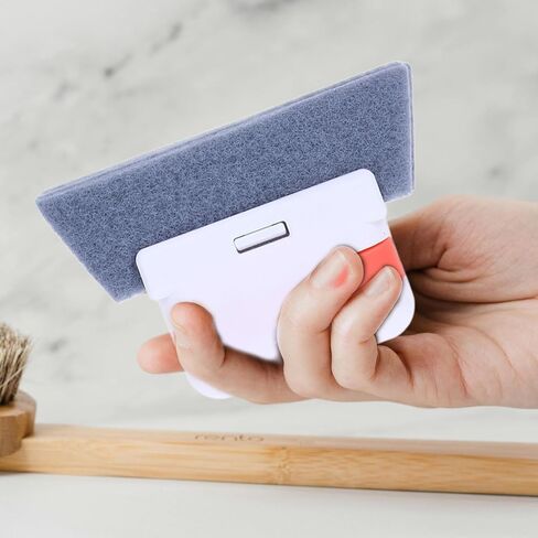 Gatuida Two-in-one Detachable Window Cleaning Brush Pp Material 6pcs with Hidden Scraper Comfortable Grip for Hard-to-Reach Corners, for Sliding Door Tracks and Shower Slot Cleaning in Kuwait