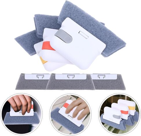 Gatuida Two-in-one Detachable Window Cleaning Brush Pp Material 6pcs with Hidden Scraper Comfortable Grip for Hard-to-Reach Corners, for Sliding Door Tracks and Shower Slot Cleaning in Kuwait