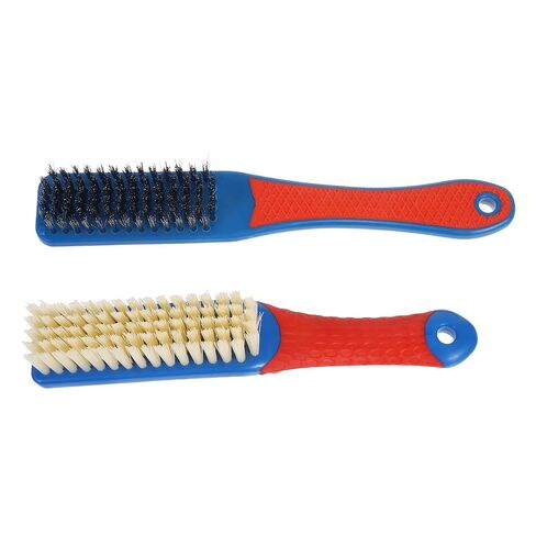 ibasenice 2pcs Portable Multi-Purpose Cleaning Brush Set with Stainless Steel and Plastic Bristles for Small Items and Antiques, for Travel and Outdoor Displays, Firm and Soft Bristles in Kuwait