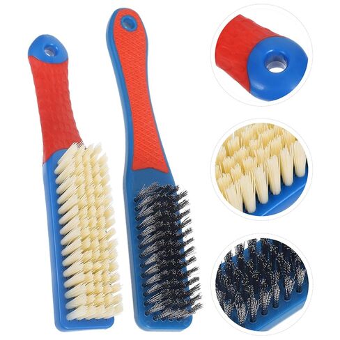 ibasenice 2pcs Portable Multi-Purpose Cleaning Brush Set with Stainless Steel and Plastic Bristles for Small Items and Antiques, for Travel and Outdoor Displays, Firm and Soft Bristles in Kuwait