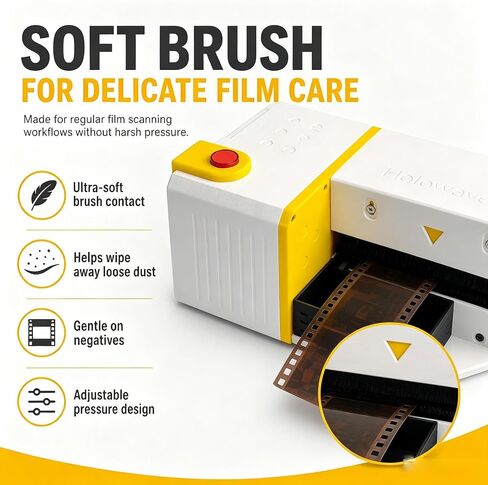Anti-Static Electrostatic Film Cleaner, Anti-Static Film Dust Remover Brush, for 135/120 Films, 90mm Adjustable Pure Wool Brush, with Filter Fan, for Film Scanning, Cleaning in Kuwait