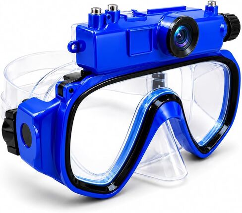 2K Snorkeling Mask Camera for Swimming and Diving | 15 m Waterproof, Wi-Fi Sharing, Ocean Exploration Use & 16GB TF Card Included in Kuwait