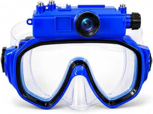 2K Underwater Camera Mask with Wide-Angle Lens | Hands-Free Recording, 15 m Waterproof, Detachable Camera, Wi-Fi Transfer & 16GB Card in Kuwait