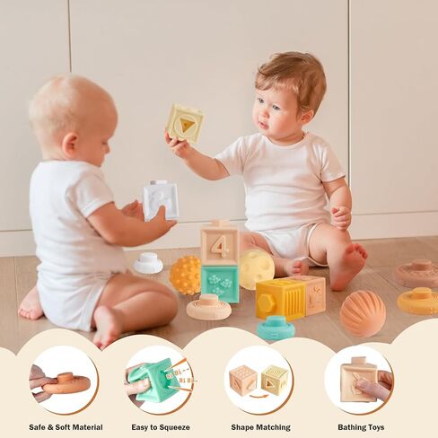 Montessori Baby Toys 6 in 1, Wooden Musical Instruments Xylophone 6 Months+ | Stacking Building Blocks, Sensory Balls, Infant Teething Toy, Birthday Gift for Toddlers Boys Girls 6 12 18 Months in Kuwait