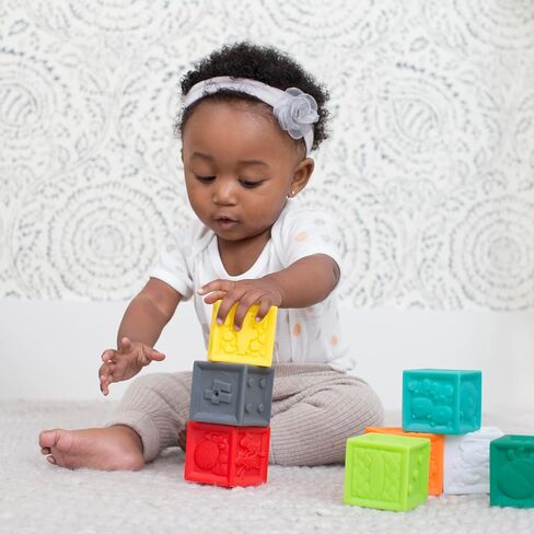 Infantino Squeeze and Stack Block Set, Soft Blocks, 6+ Months in Kuwait
