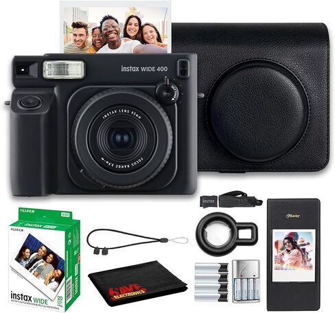 FUJIFILM INSTAX Wide 400 Instant Camera Bundle | For Parties, Events & Instant Photos | Includes Camera Case, Cleaning Cloth in Kuwait