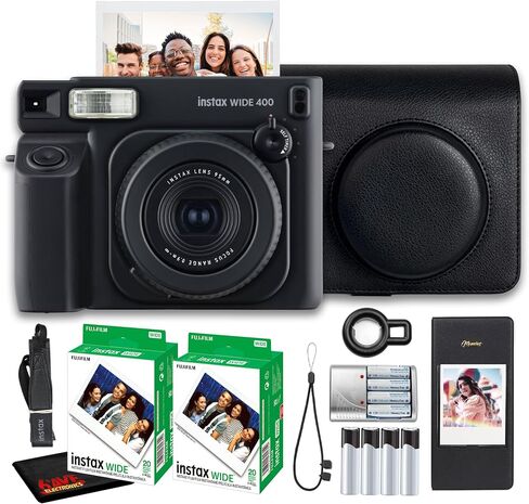 FUJIFILM INSTAX Wide 400 Instant Camera Bundle | For Parties, Events & Instant Photos | Includes Camera Case, Cleaning Cloth in Kuwait