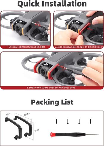 Gimbal Bumper Guard for DJI Avata 2, Lens Safety Bumper PTZ Protect Bar, Aluminum Alloy Anti-Collision Camera Protector for Avata 2 FPV Drone Accessories (Black) in Kuwait